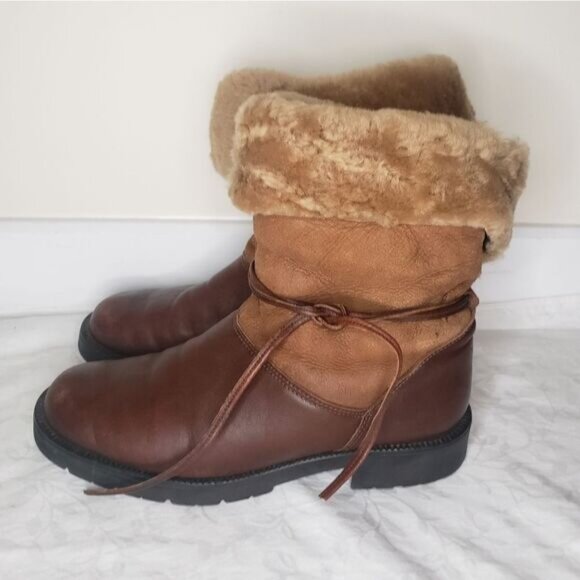 Vintage Sheepskin Suede Boots - Picture 2 of 4